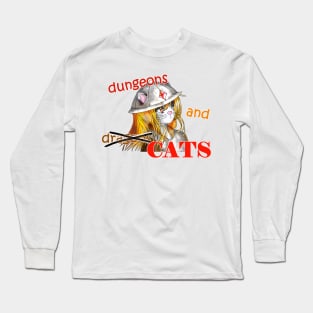 dungeons and cats warrior in shining armor Long Sleeve T-Shirt